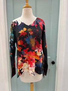 Autumn Flowers V Neck