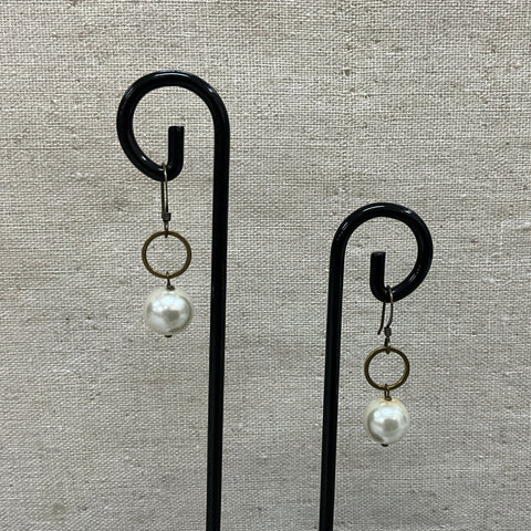 Pearl Circle Earrings