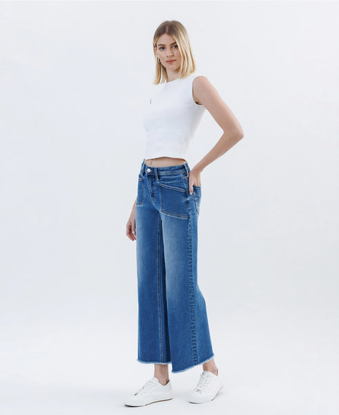 HR Wide Leg Raw Hem