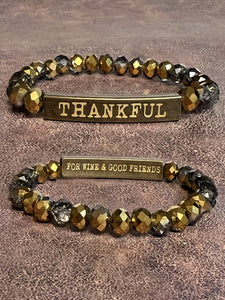 Thankful For Wine Bracelet