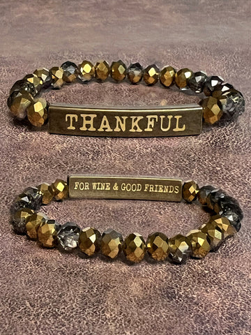 Thankful For Wine Bracelet