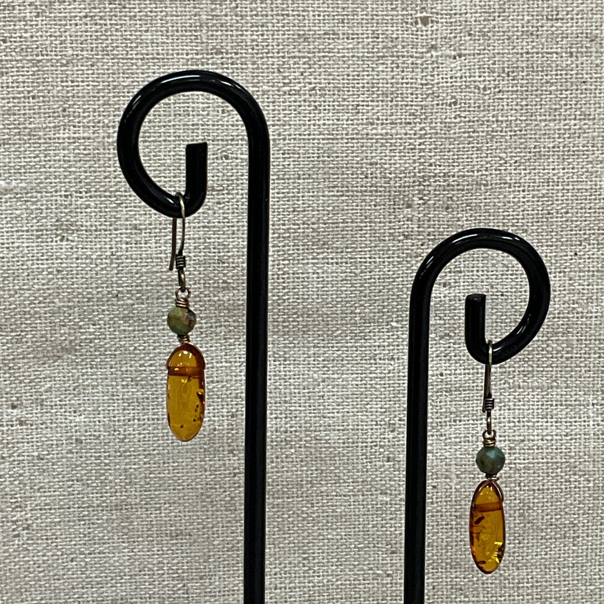 Amber and Turquoise Earrings