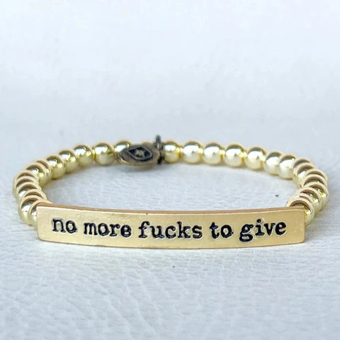 No More Fucks Gold Bracelet