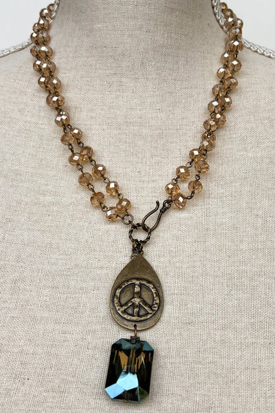 Breathe Necklace Bronze