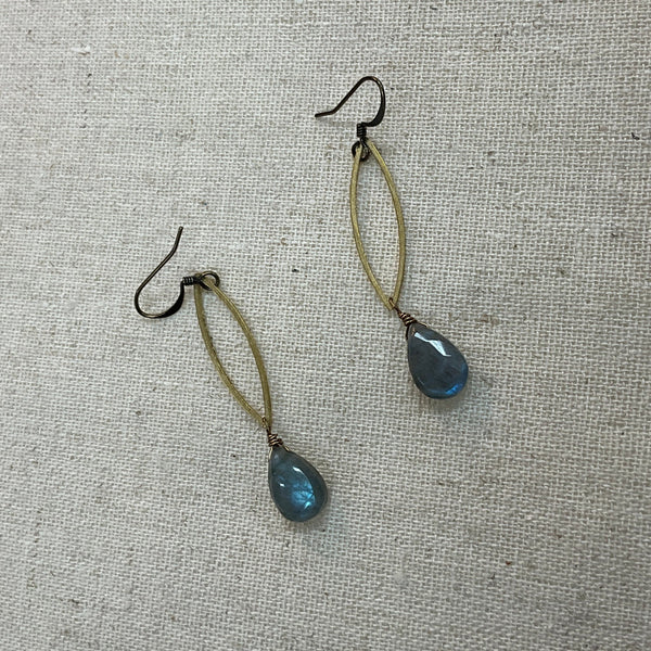 Sm Labradorite Marquis Earrings