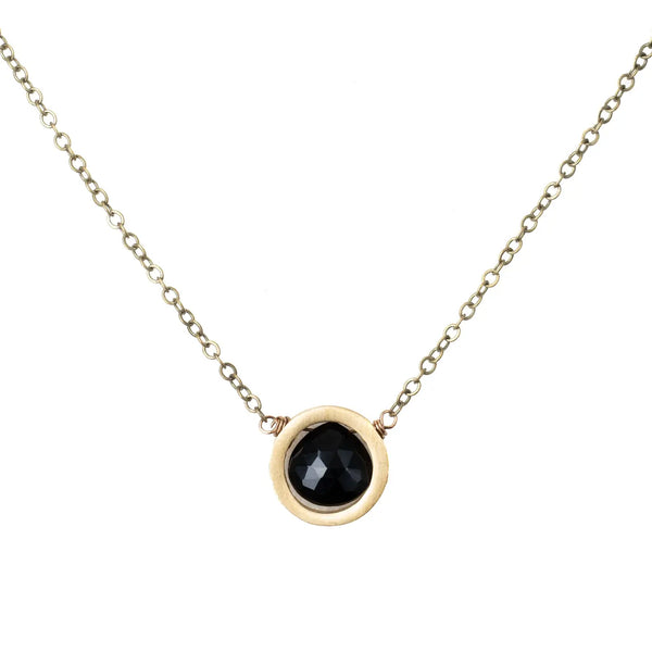 Onyx Thick Circle Necklace