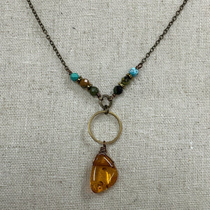 Turquoise/Amber Necklace