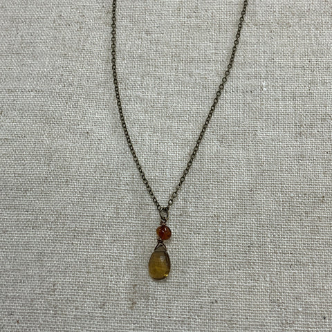 RootbeerQuartz/Amber Pendant