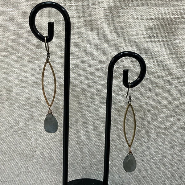 Sm Labradorite Marquis Earrings