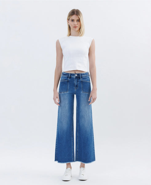 HR Wide Leg Raw Hem