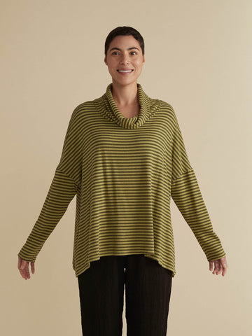 Cowl Neck Striped Top