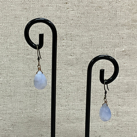 Blue Lace Agate Tear Earrings