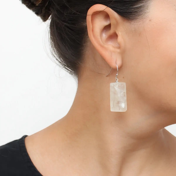 White Vega Earrings