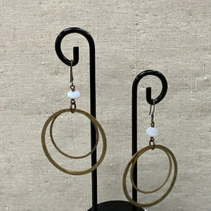 BlueLaceAgate 2xCircle Earrings