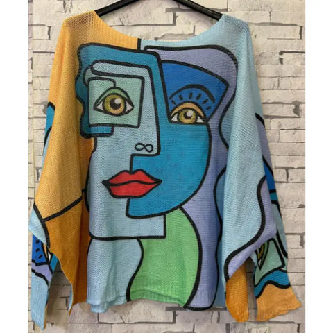 Yellow "Picasso" Printed Top