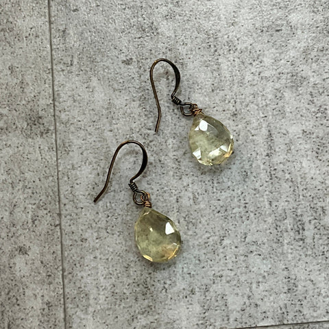 Lemon Quartz Drop Earrings