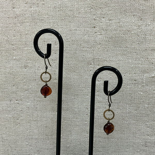 Amber Dainty Circle Earrings