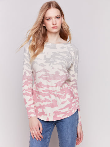 Pink & Grey Camo Sweater