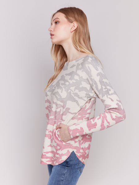 Pink & Grey Camo Sweater