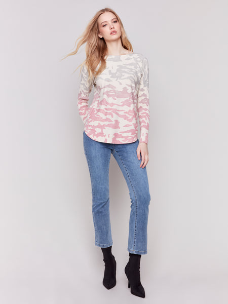 Pink & Grey Camo Sweater