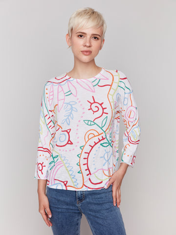 Multicolor 3/4 Sweater