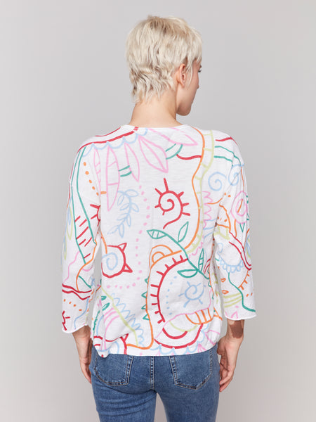 Multicolor 3/4 Sweater