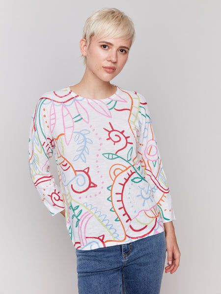 Multicolor 3/4 Sweater