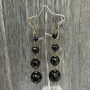 Onyx Graduated Ball Earrings