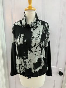 Black/Charcoal Brushstroke Top