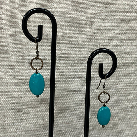 Circle Turquoise Earrings