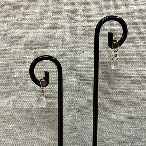 Gold Quartz Teardrop Earrings