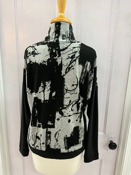 Black/Charcoal Brushstroke Top