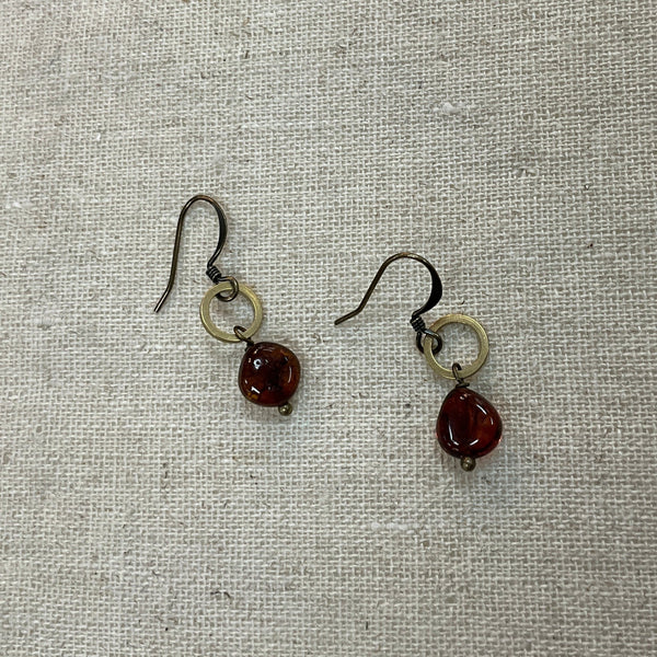 Amber Dainty Circle Earrings