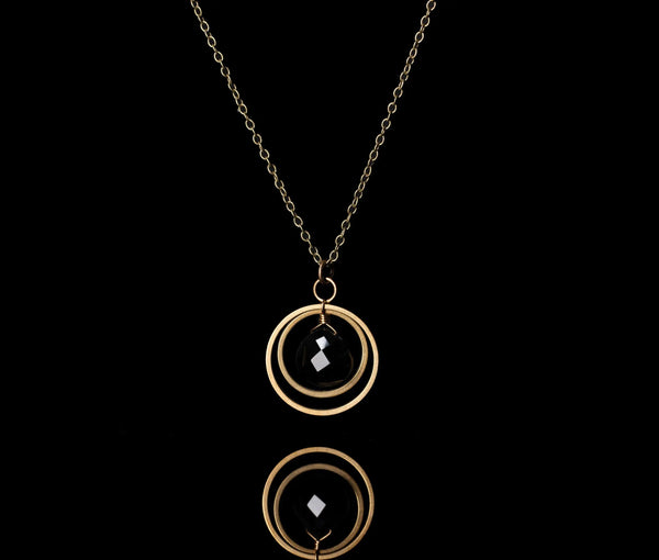 Black Onyx Circle Necklace