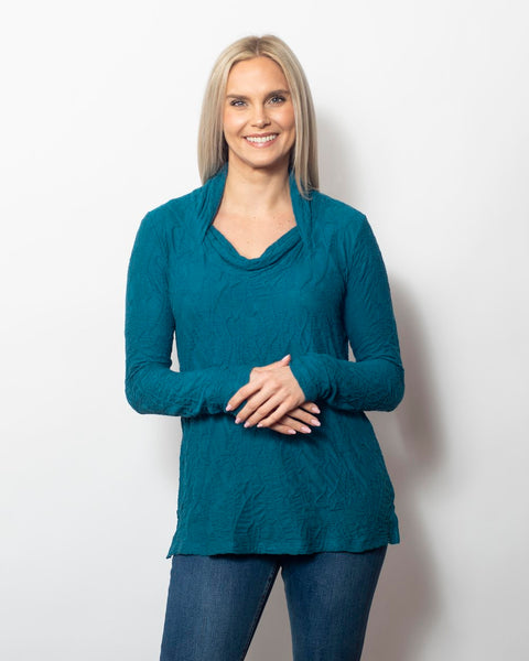 Peacock Cowl Neck Top