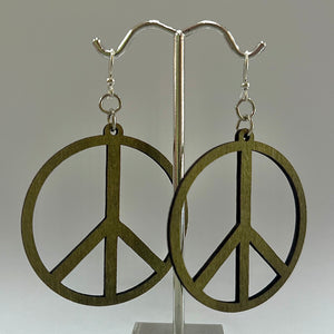 Large Peace Earrings Moss