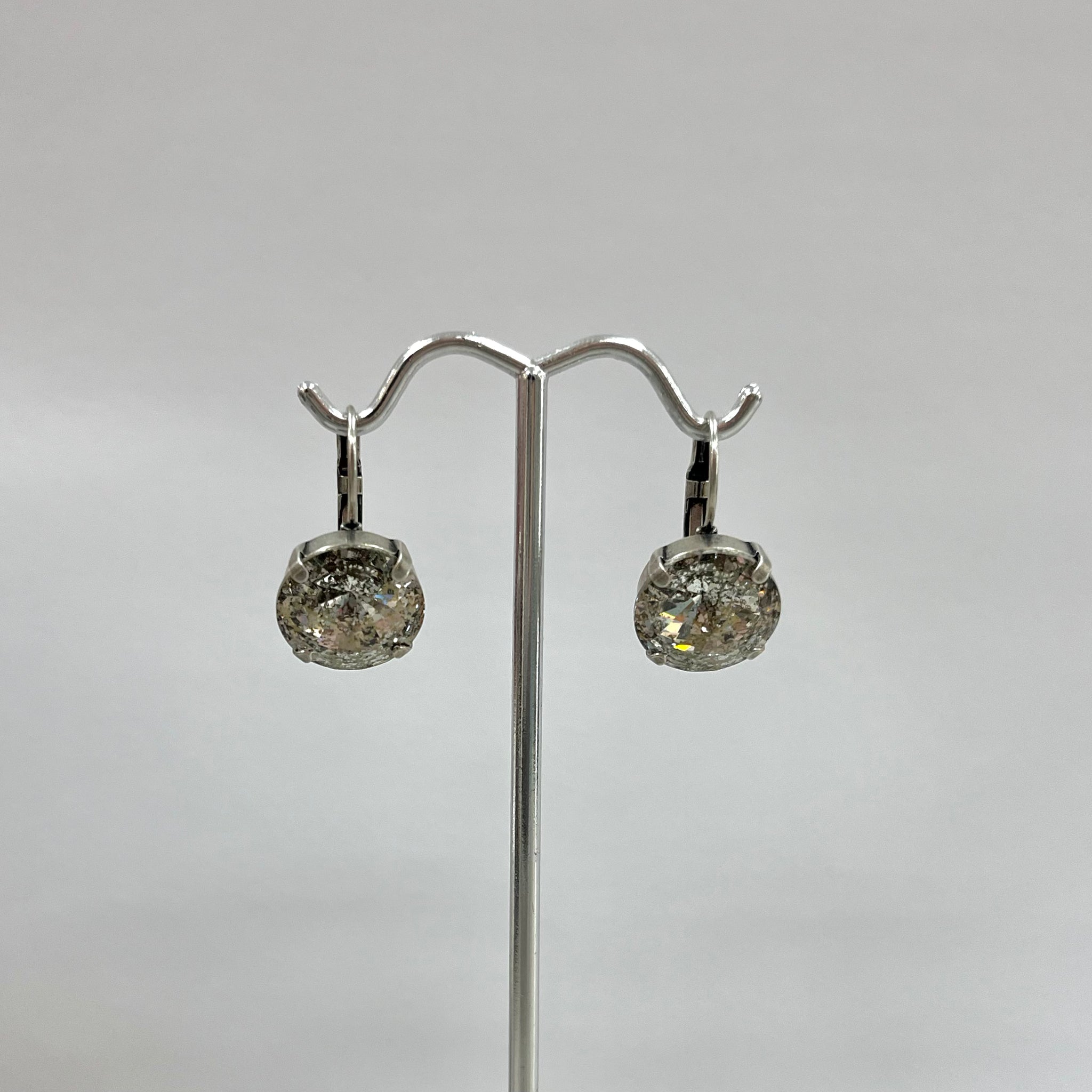 Bev Earrings Silver Patina