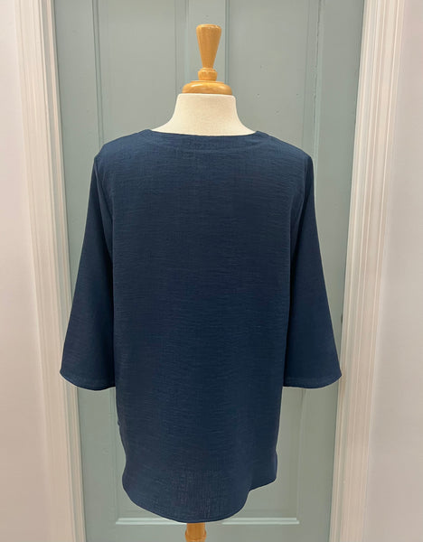 Indigo V Neck Top