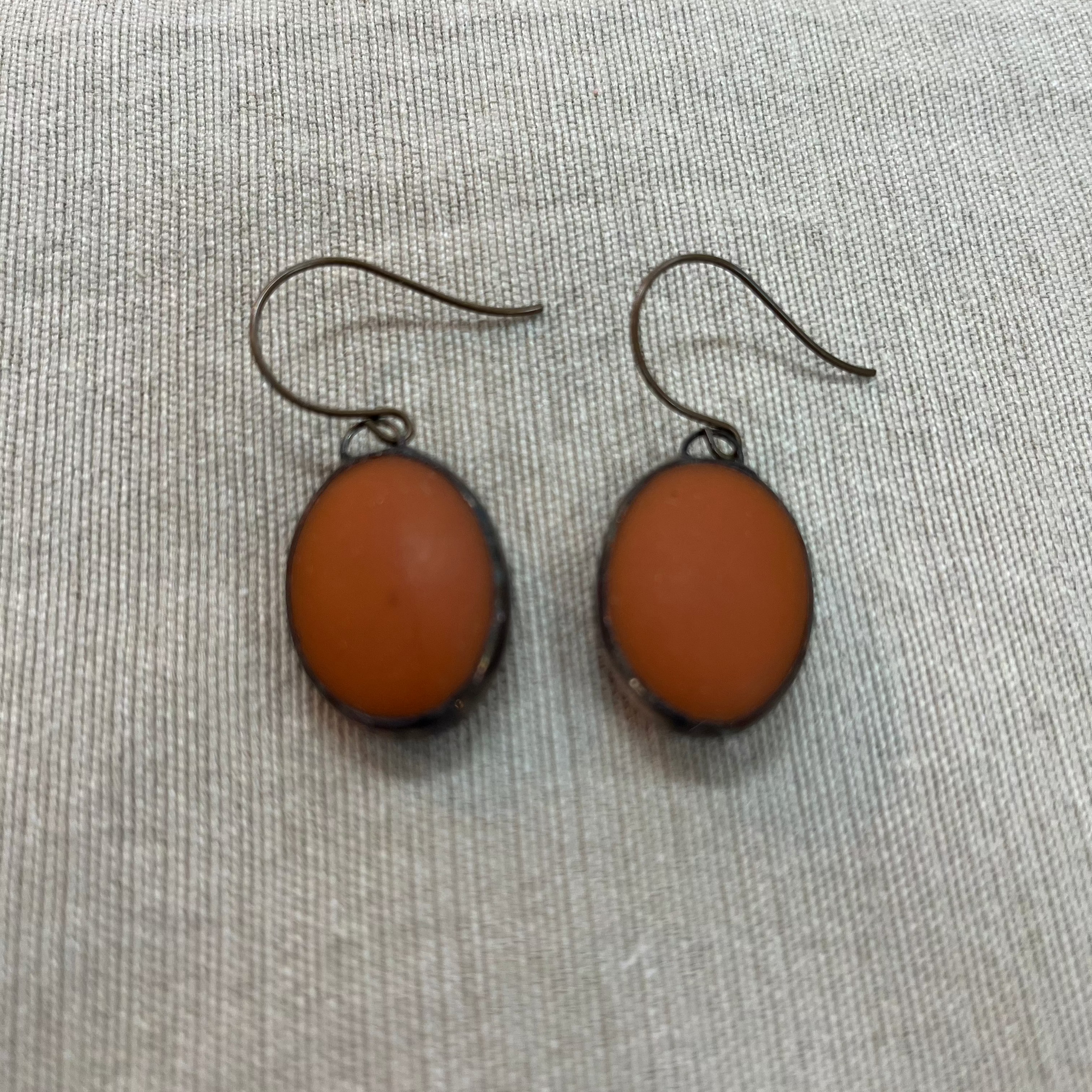 Pumpkin Lucite Earrings