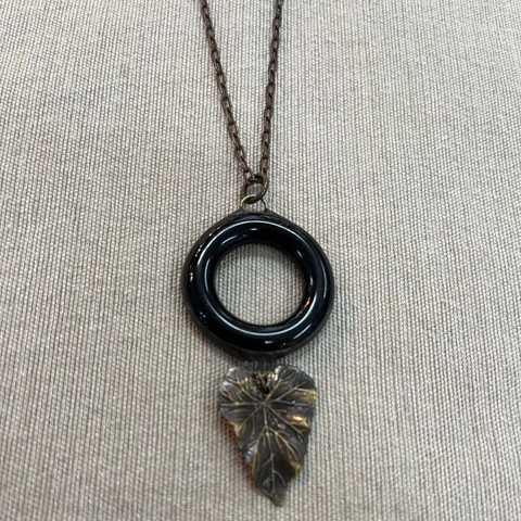 Vintage Glass Ring Necklace