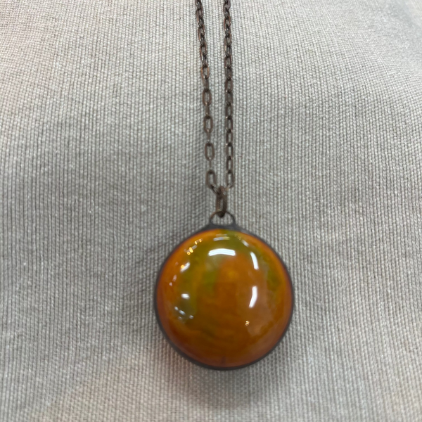 Orange Glow Ceramic Necklace