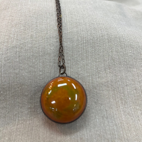 Orange Glow Ceramic Necklace