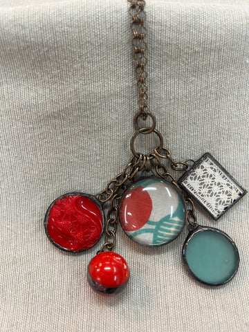 Vintage Red/Teal Necklace