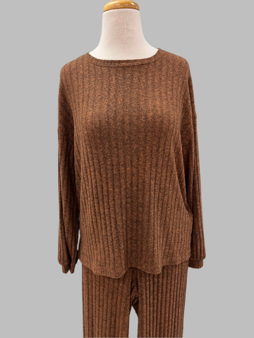 Ribbed Cozy Top Rust