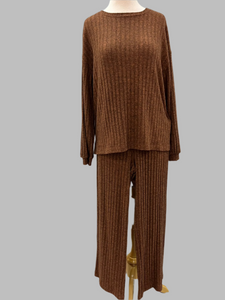 Ribbed Cozy Pants Rust