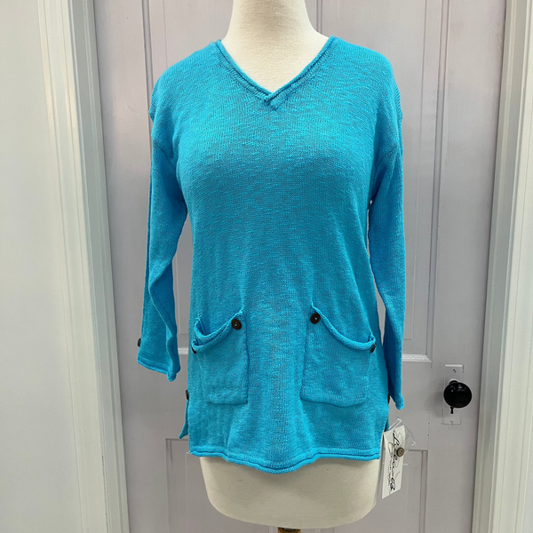 Turquoise Two-Pocket Top