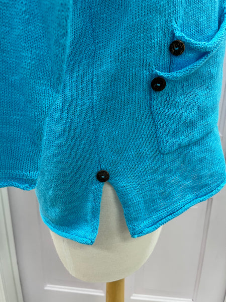 Turquoise Two-Pocket Top