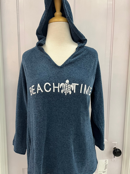 Navy Beach Time Hoodie