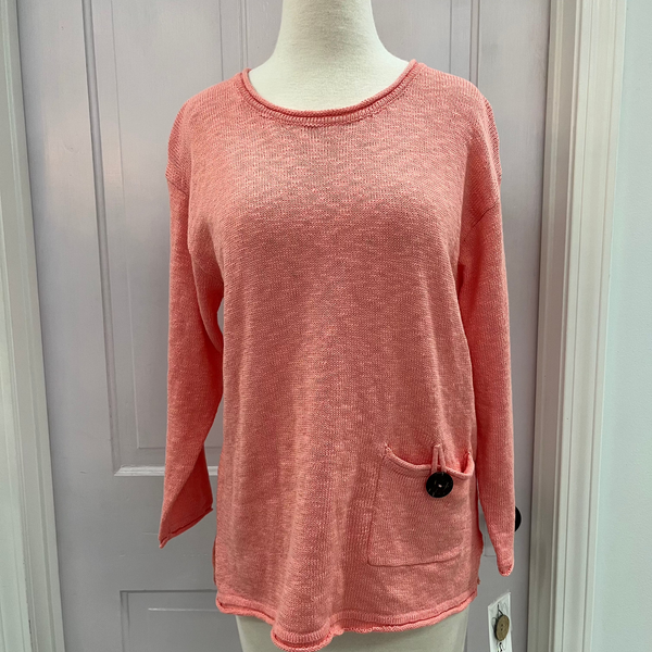 Coral Pocket Pullover