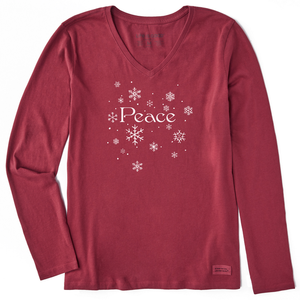 Red Peace Snowflake Top